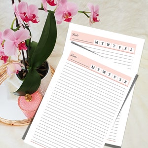 Minimalist PRINTED daily planner inserts, DO1P, lined pages, A5 daily planner refill, A5 organizer, daily schedule, Christmas gift, her, mom