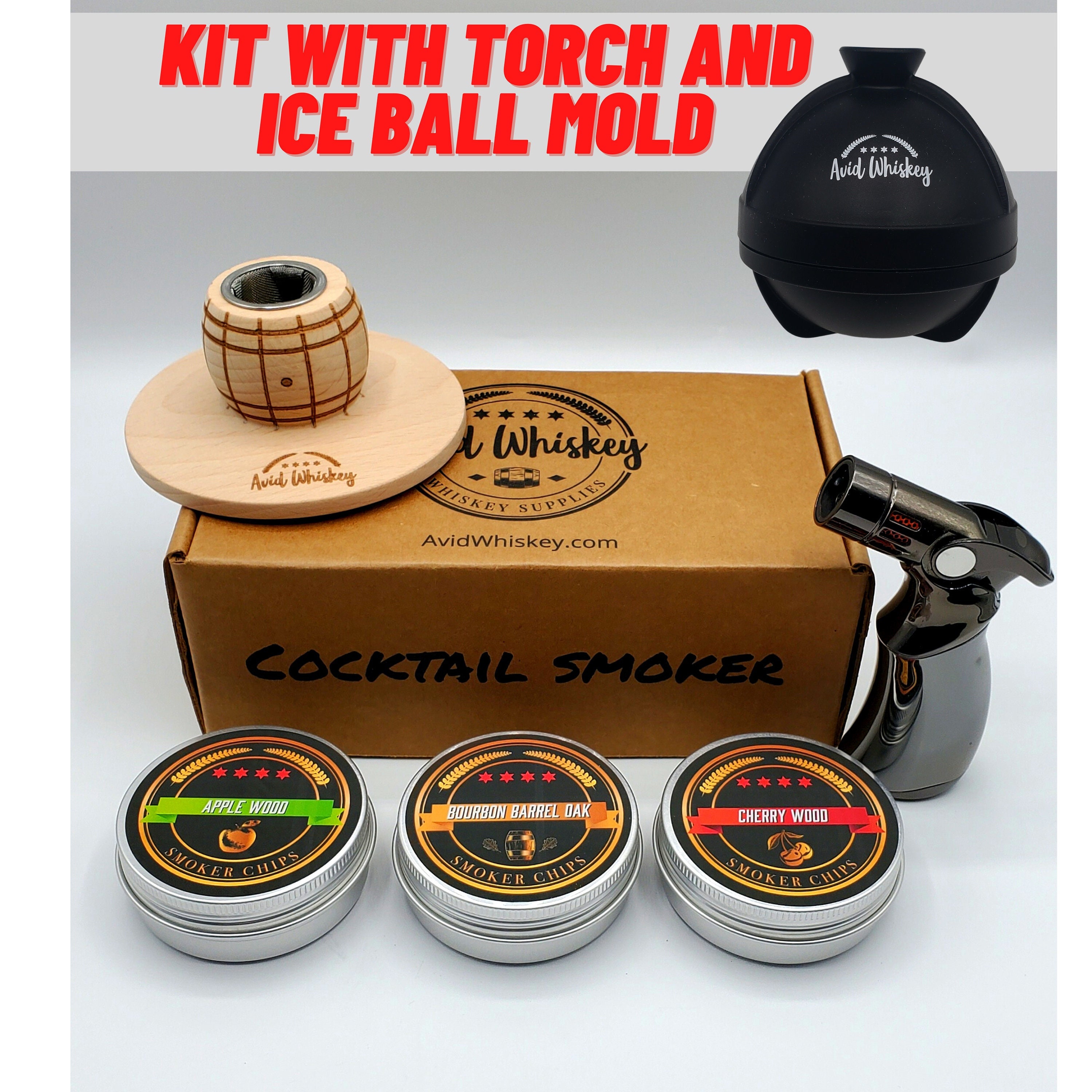 Smoked Cocktail Kit Gift Set with Smoking Chips & Torch