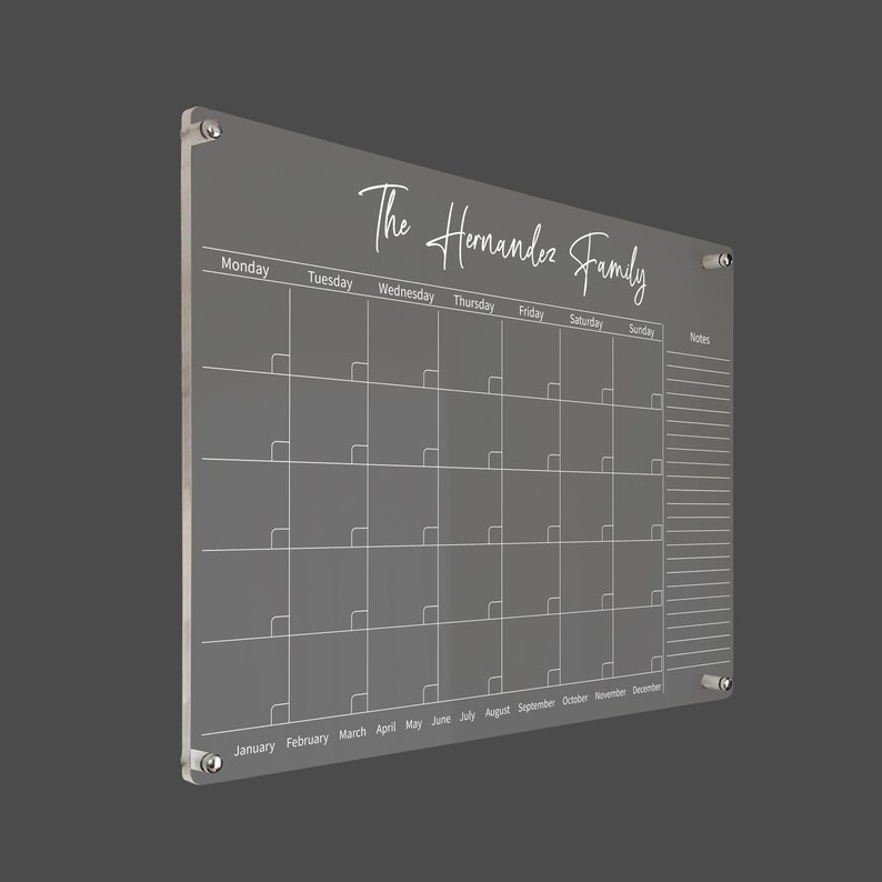 Acrylic Calendar for Wall Acrylic Dry Erase Note Board Etsy