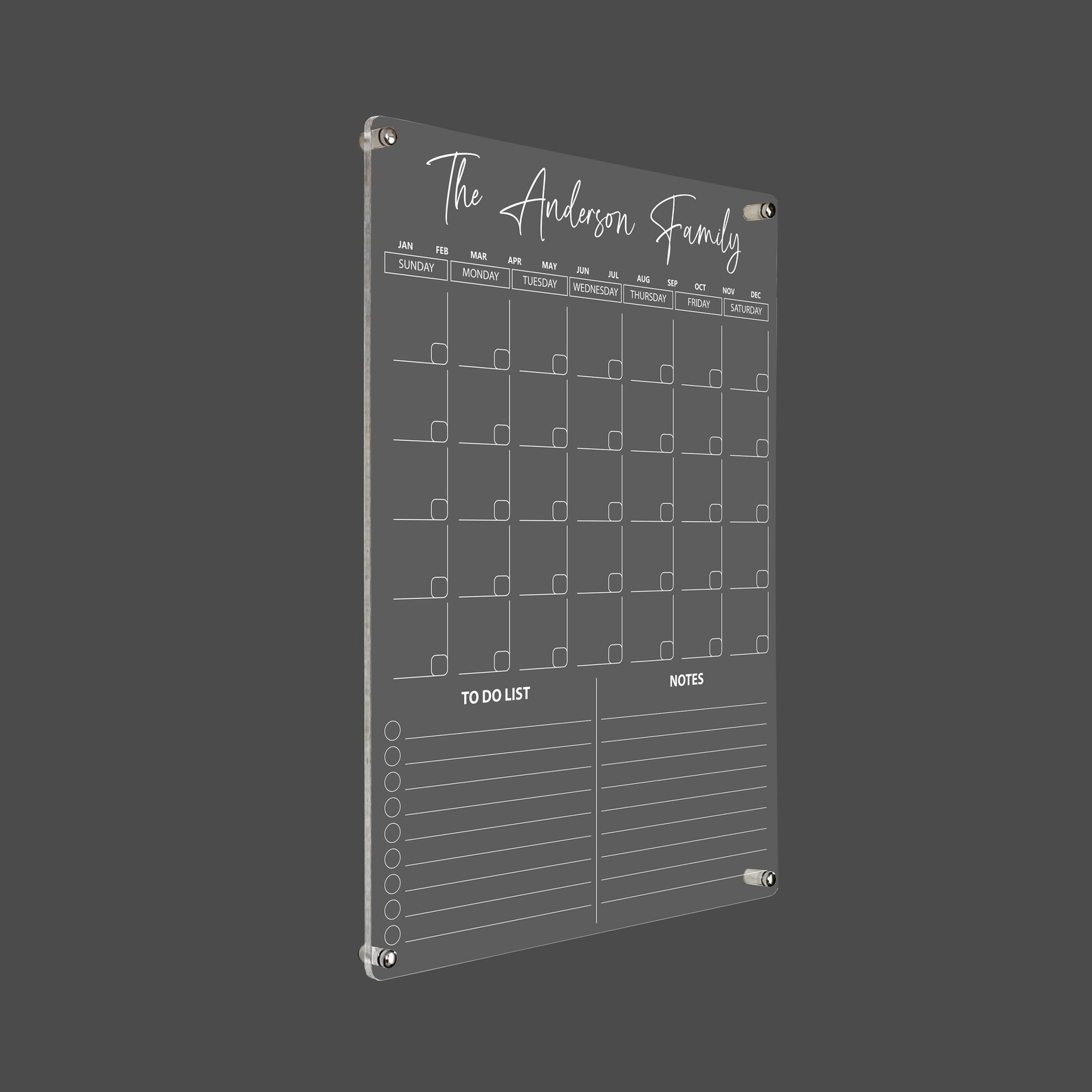 Personalized Acrylic Calendar 2023 Acrylic Wall Calendar Etsy