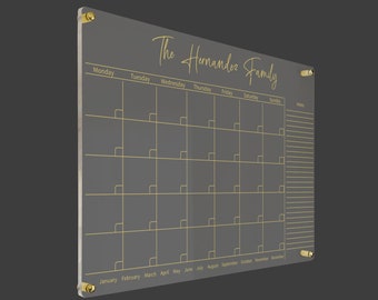 Acrylic Calendar for Wall - Acrylic Dry Erase Note Board - Acrylic Wall Calendar - Acrylic Dry Erase Wall Calendar - Acrylic Calendar