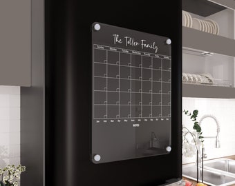 MAGNETIC 2025 Calendar - Magnetic Board  - Acrylic Fridge Calendar - Magnetic Fridge Calendar - Custom Fridge Calendar with Marker