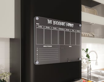 Calendario da frigo magnetico personalizzato in acrilico: agenda settimanale per la famiglia.