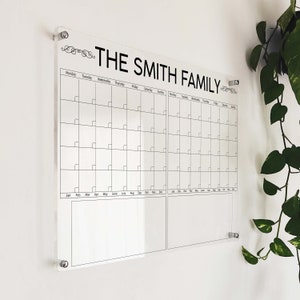 LARGE 2 Month Acrylic Calendar - Family Calendar - Command Center - Acrylic Calendar for Monthly Planner - Large 2 Month Acrylic Calendar