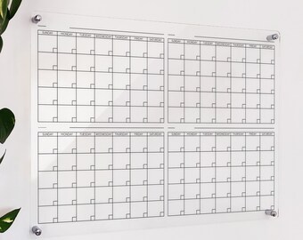 Custom Acrylic Wall Calendar: Dry Erase Family Planner