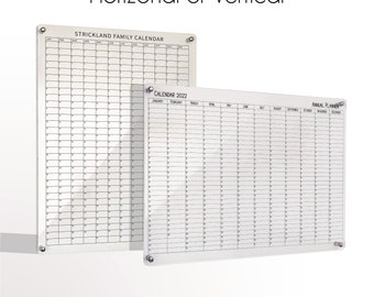 Large Acrylic Yearly Calendar - 2025 Acrylic Reusable Wall Calendar -  Large Acrylic Wall Calendar - Acrylic Calendar Yearly Planner Board