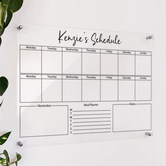 Acrylic Weekly Wall Calendar Personalized Planner Acrylic Dry Erase Planner AHDH Weekly Glass Calendar Personalized Note Board - Etsy Acrylic weekly wall calendar personalized planner acrylic dry erase planner ahdh weekly glass calendar personalized note board - etsy