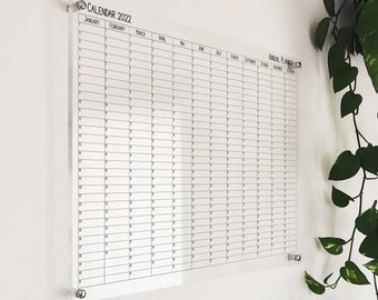 2023 Acrylic Yearly Calendar - Acrylic Annual Wall Calendar 2023 -  Large Acrylic Wall Calendar - Adhd Yearly Planner Adult with Marker