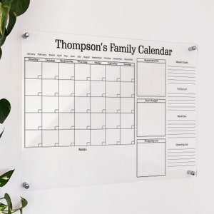 2023 ACRYLIC CALENDAR - Large Acrylic Wall Calendar - Personalized 2023 Weekly & Monthly Wall Calendar - Acrylic Wall Dry Erase Board Erase