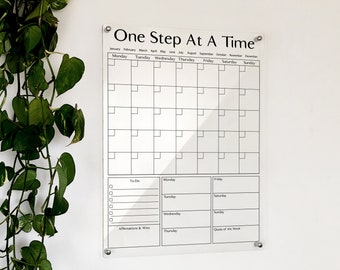 CUSTOMIZABLE Acrylic Calendar - Acrylic Wall Calendar 2025 - Personalized Acrylic Wall Calendar - Wall Dry Erase Board with Marker