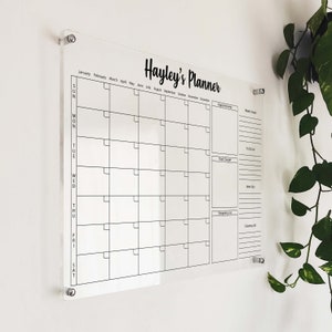 Acrylic Calendar - Personalized ADHD Planner - Acrylic Dry Erase Planner - AHDH 2025 Planner Weekly and Monthly - Personalized Note Board