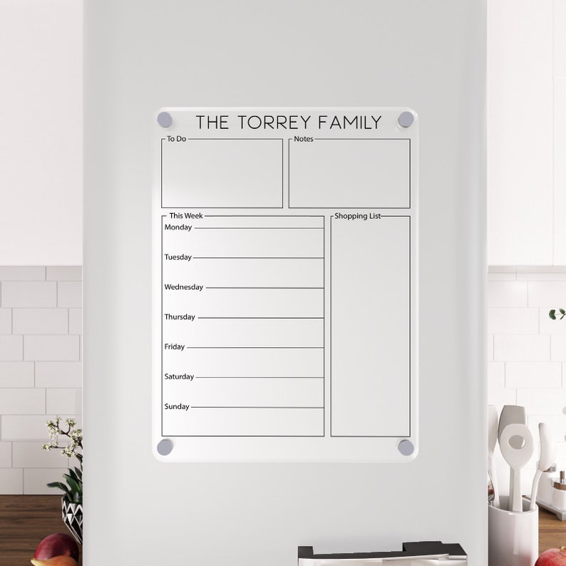 Personalized Fridge Calendar Weekly Etsy