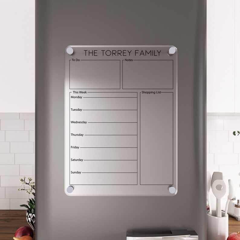 Personalized Fridge Calendar Weekly Etsy