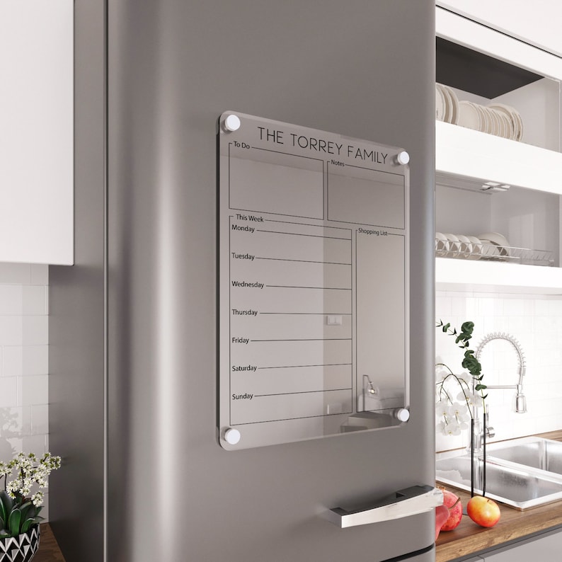 Personalized Fridge Calendar Weekly Etsy