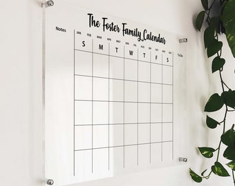 Large Acrylic Wall Calendar 2026: Dry Erase Monthly Weekly Planner