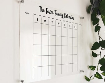 LARGE ACRYLIC CALENDAR 2023 - Dry Erase Board - Weekly and Monthly Calendar - Glass Wall Calendar - 2023Acrylic Wall Planner