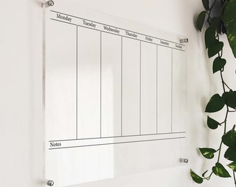 Minimalist Acrylic Weekly Planner: Dry Erase Wall Calendar