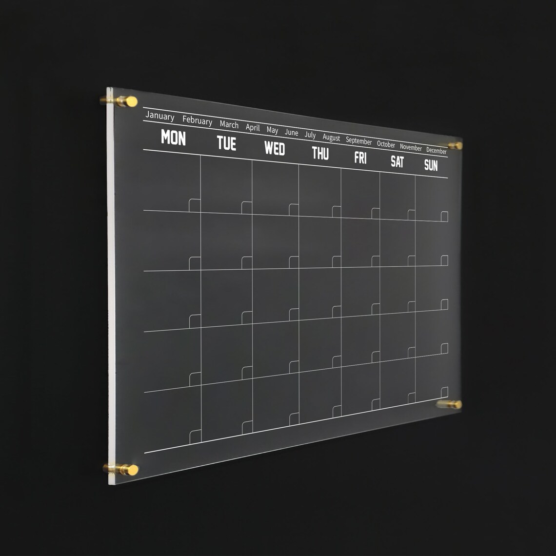 Gold Acrylic Calendar Daily Monthly Weekly Acrylic Boards Etsy