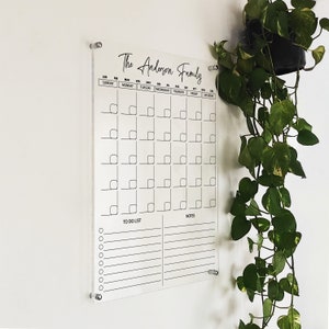 Personalized Acrylic Calendar - 2023 Acrylic Wall Calendar - Wall Dry Erase Board with Marker - Acrylic Wall Calendar Vertical