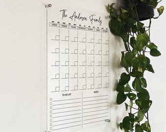 Personalized Acrylic Calendar - 2023 Acrylic Wall Calendar - Wall Dry Erase Board with Marker - Acrylic Wall Calendar Vertical