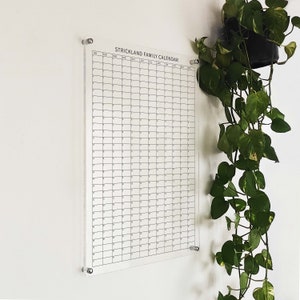 Large Vertical Acrylic Yearly Calendar - Reusable Acrylic Wall Calendar -  Acrylic Wall Yearly Calendar - Acrylic Yearly Planner Board