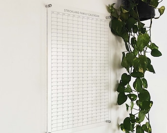 Large Vertical Acrylic Yearly Calendar - Reusable Acrylic Wall Calendar -  Acrylic Wall Yearly Calendar - Acrylic Yearly Planner Board