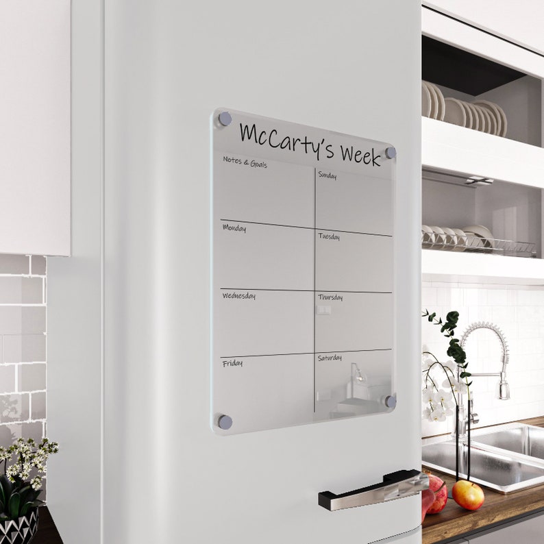 Custom Fridge Calendar Fridge Weekly Acrylic Etsy