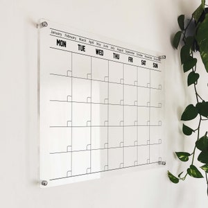 Personalized Acrylic Weekly Calendar: Modern Dry Erase Wall Board