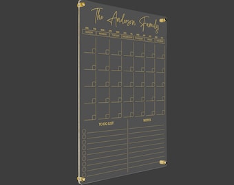 Personalized Acrylic Calendar - 2024 wall calendar - Wall Dry Erase Board with Marker - Acrylic Wall Calendar Vertical