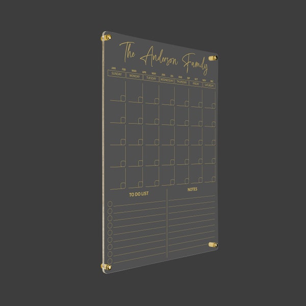 Personalized Acrylic Wall Calendar: Dry Erase Family Planner
