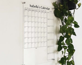 Personalized Acrylic Wall Calendar: Dry Erase Monthly Planner