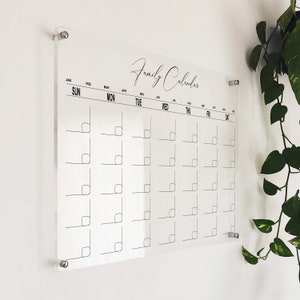 Acrylic Family Calendar for Wall - Acrylic Wall Calendar Large  - Acrylic Calendar - Acrylic Calendar Dry Erase - Acrylic Family Calendar