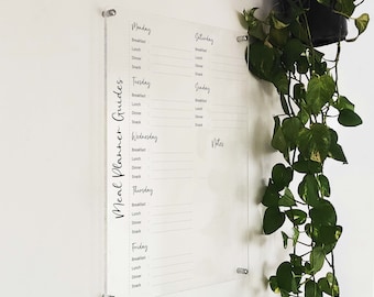 Personalized Acrylic Weekly Meal Planner: Kitchen Wall Calendar