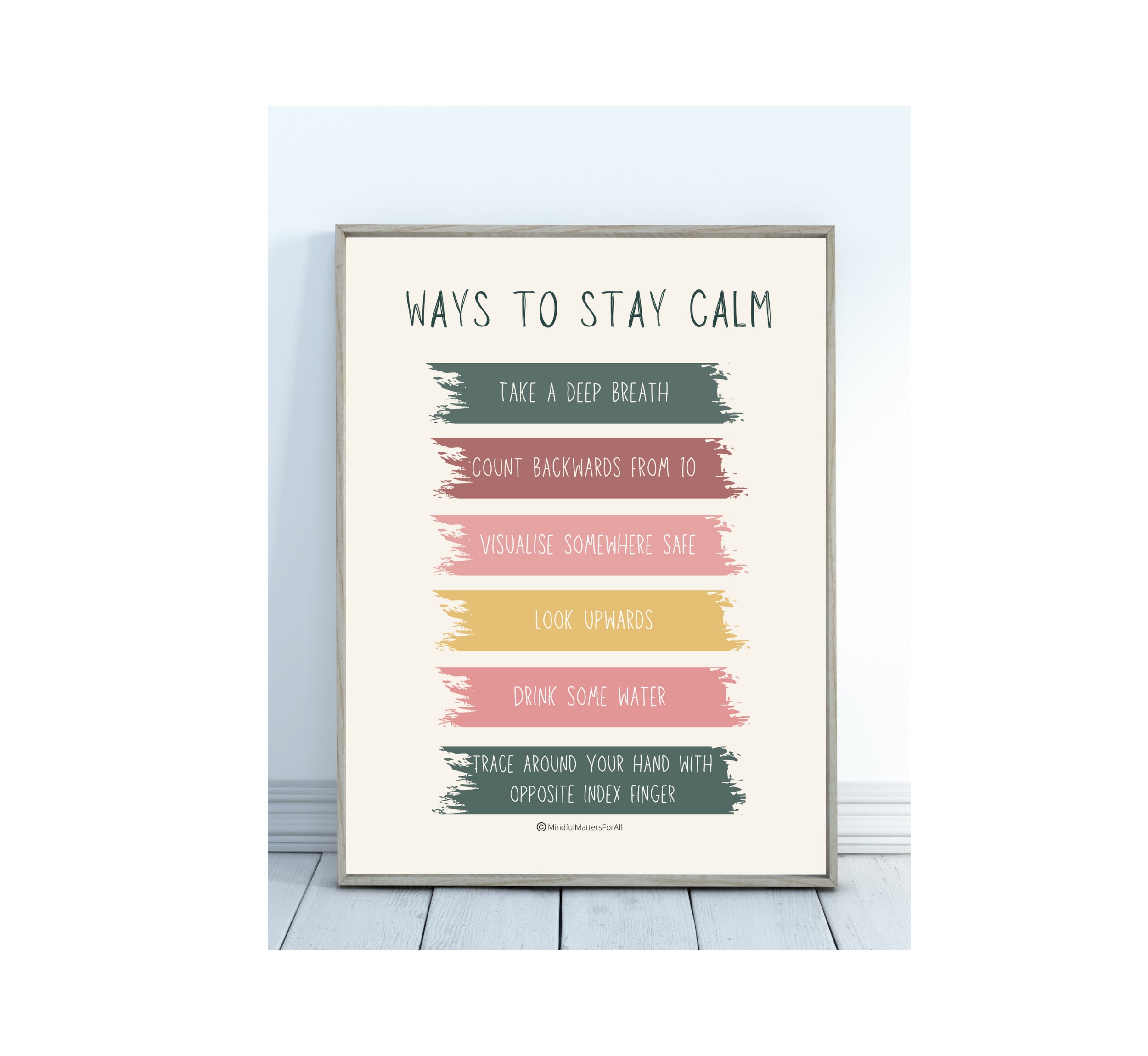 Mental Health Poster, Calming Techniques, Wall Art, Mindfulness Print…