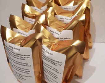 Wholesale V-Steam/Yoni Steam Herb Blends (10) Individual tear open Steam Packets (Gold Pack) Healing Blend