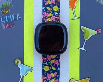 Tropical Fun Fitbit Versa 3,4/Fitbit Versa Sense S/L Silicone Cute Beach Summer Watchband Replacement