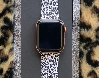 Snow Leopard Watch Band 38mm 40mm 41mm 42mm 44mm 45mm S/M M/L Series 1,2,3,4,5,6,7,8,9 Silicone Polka Dot Watchband Replacement