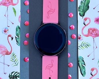 Flamingo Watch Band 20mm Summer Beach Tropical Watchband Replacement