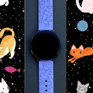 Cats Samsung Galaxy Watch Band 20mm Cute Animal Kitten Watchband Replacement