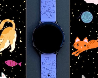 Cats Samsung Galaxy Watch Band 20mm Cute Animal Kitten Watchband Replacement