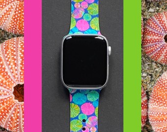 Sea Urchin Beach Watch Band 38mm 40mm 41mm 42mm 44mm 45mm S/M M/L Series 1,2,3,4,5,6,7,8,9 Silicone Summer Beach Watchband Replacement
