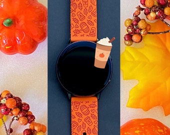 Pumpkin Latte Watch Band 20mm Cute Fall Autumn Watchband Replacement