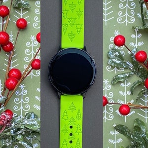 Christmas Tree Samsung Galaxy Watch Band 20mm Christmas Winter Watchband Replacement