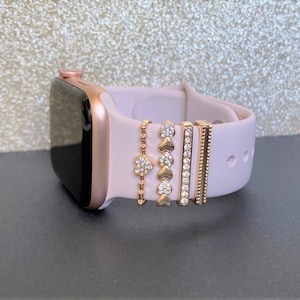 Gold Stackable Watch Band Charms for Apple Watch, Fitbit, Watch Sports Band Charms, Apple Watch Accessories, Apple Watch Jewelry