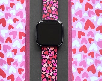 Valentine's Day Hearts Fitbit Versa 3,4/Fitbit Versa Sense S/L Silicone Cute Vday Watchband Replacement