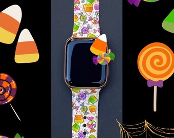 Halloween Candy Watch Band 38mm 40mm 41mm 42mm 44mm 45mm S/M M/L Series 1,2,3,4,5,6,7,8,9 Silicone Watchband Replacement