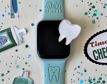 Dentist Watch Band 38mm 40mm 41mm 42mm 44mm 45mm S/M M/L Series 1,2,3,4,5,6,7,8,9 Silicone Orthodontist Tooth Watchband Replacement
