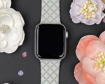 Fancy Watch Band 38mm 40mm 41mm 42mm 44mm 45mm S/M M/L Series 1,2,3,4,5,6,7,8,9 Silicone Engraved Cute Wedding Watchband Replacement