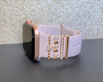Gold Stackable Watch Band Charms for Apple Watch, Fitbit, Watch Sports Band Charms, Apple Watch Accessories, Apple Watch Jewelry