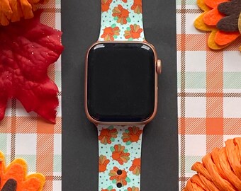 Correa de reloj de silicona de repuesto para pavo de Acción de Gracias (38 mm, 40 mm, 41 mm, 42 mm, 44 mm, 45 mm, tallas S/M/M/L, serie 1, 2, 3, 4, 5, 6, 7, 8 y 9)
